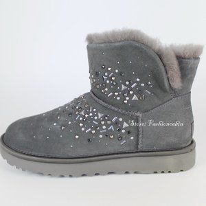 NEW UGG Classic Crystals Bling Boots, Crystal Embellished, Shearling Lined